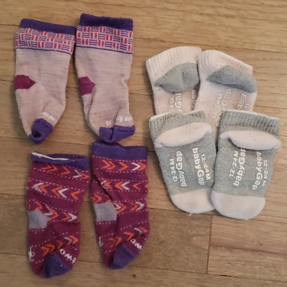 Bundle of Smartwool and Gap baby socks